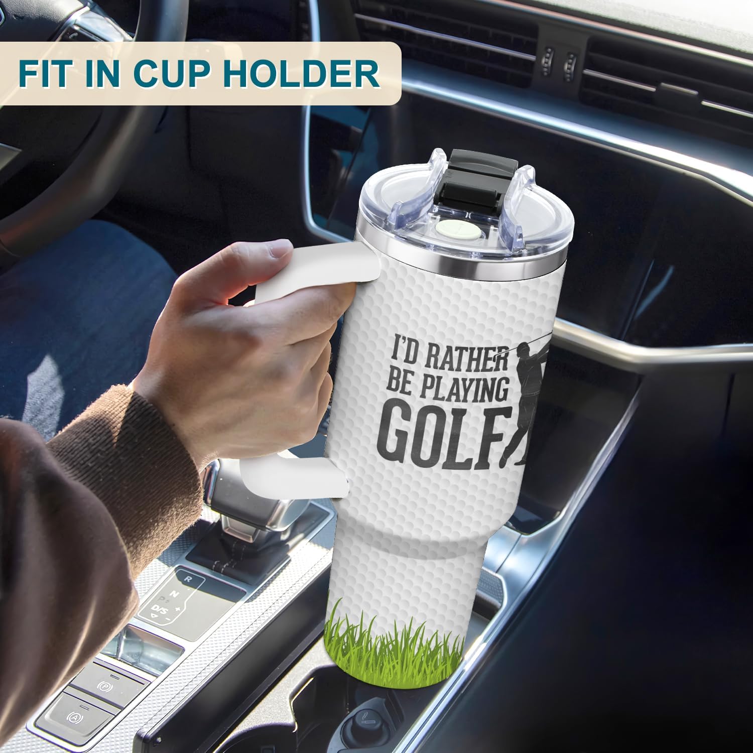 Golf Gifts For Men, Golf Gift For Fathers Day, Birthday, Best Present Ideas From Son, Daughter And Kids, Cool Gifts For Women, Christmas Gift for Golfers Men, Dad, Golfers Tumbler 40oz With Handle - Image 5