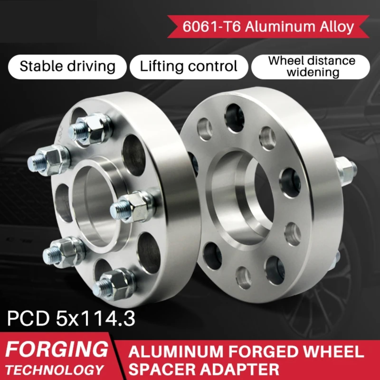 Distanciador de Rueda Para Chrysler para Grand para caravana 5 terminales 2 piezas PCD 5x114,3 CB71.6mm adaptador espaciador de rueda Separadores de rueda(2PC Silver 20mm)