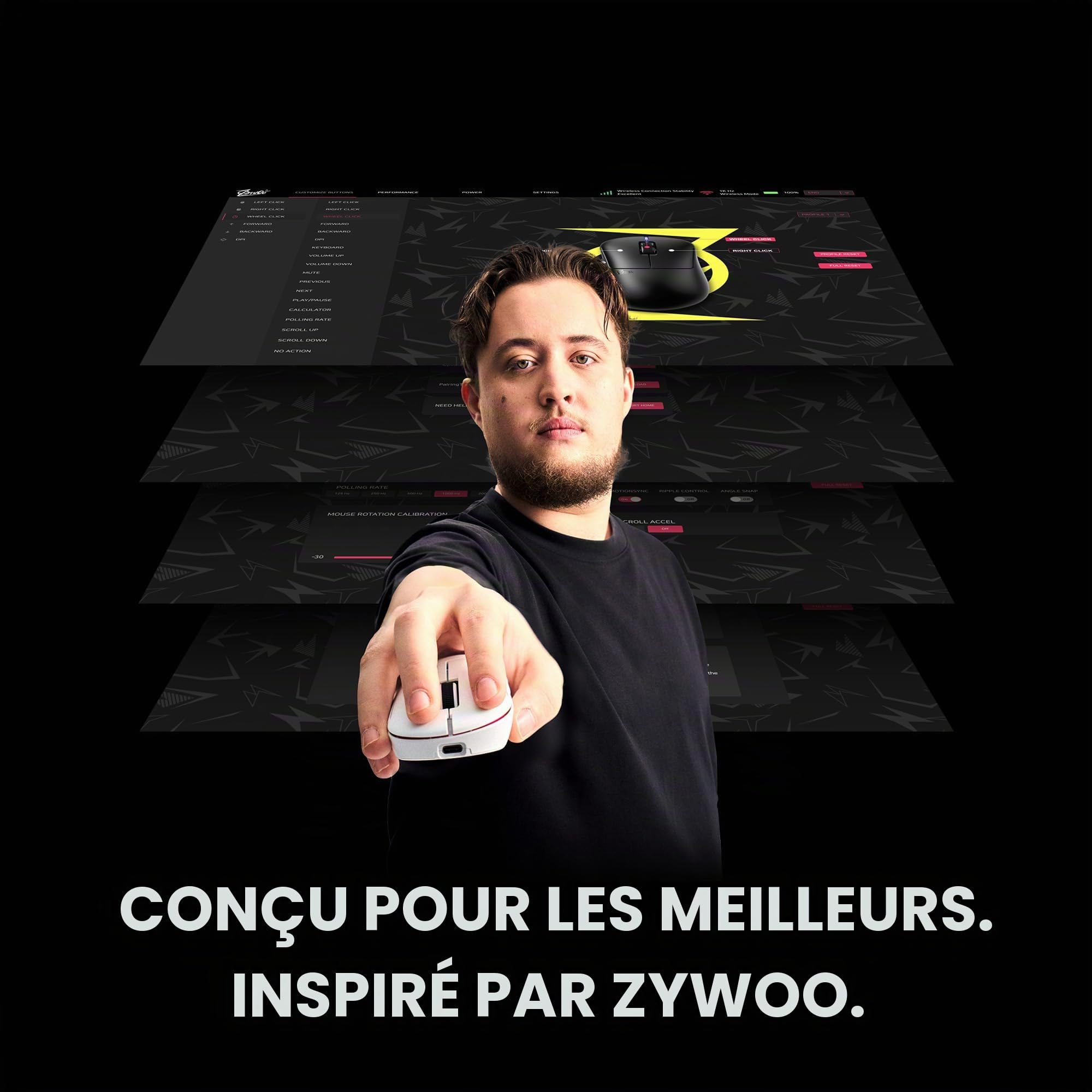 Pulsar Gaming Gears ZywOo The Chosen Mouse Souris de Jeu sans Fil, Ultra légère, 59 g, commutateur Optique, 32 000 DPI, 750 IPS, capteur XS-1, Compatible 8K (Taille M, Blanc)