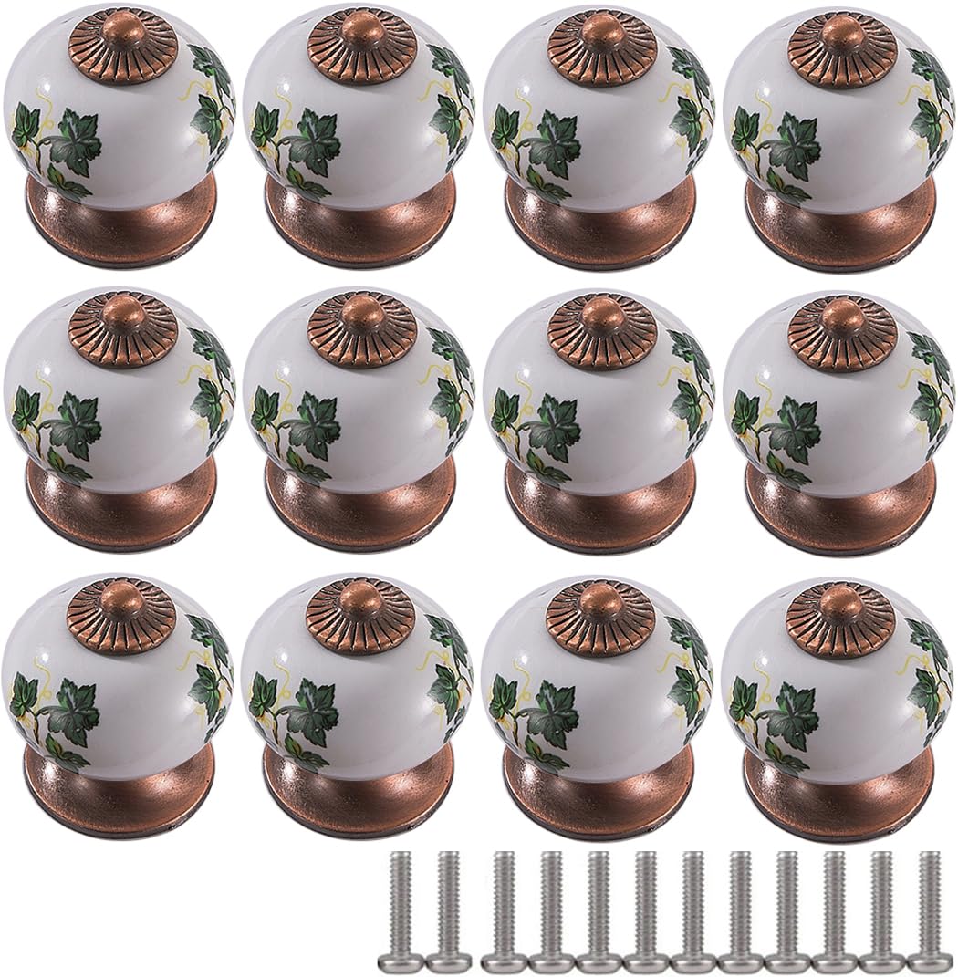 Bouton de meuble en céramique blanc pour relooker une cuisine ancienne lot de 12