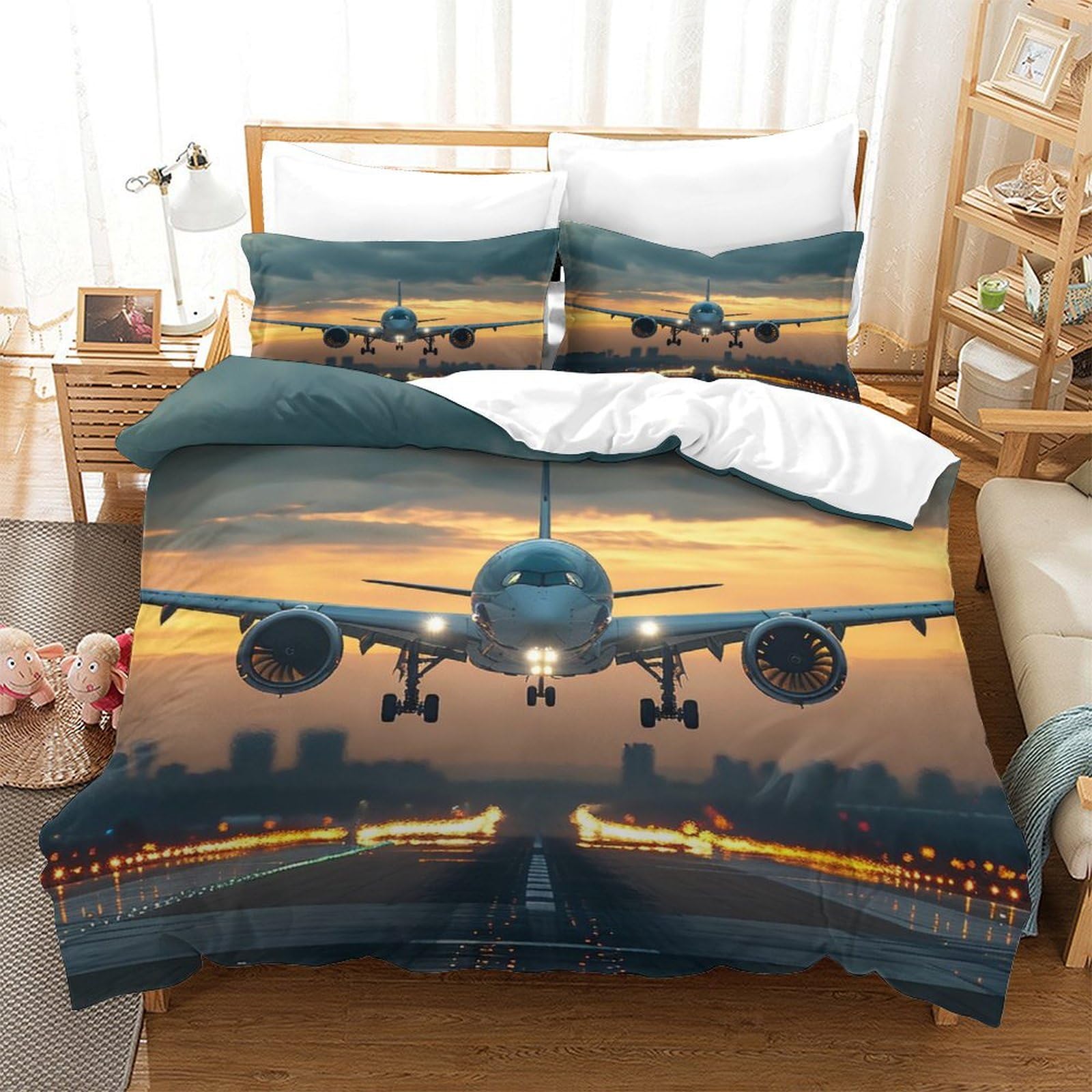 Housse de couette avion 3D pour transformer votre chambre en un espace de voyage aérien unique