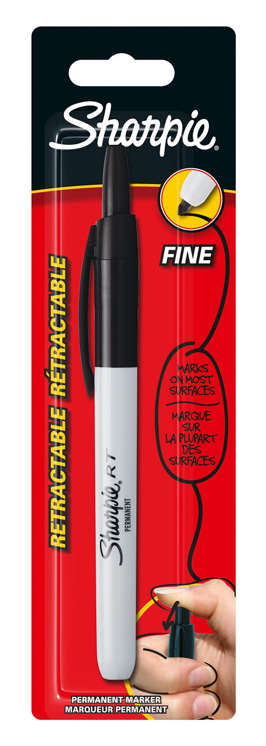 S0810900 Fine Retractable Permanent Marker – Black