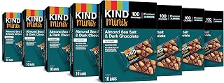 KIND Minis Almond Sea Salt and Dark Chocolate, Gluten Free, 100 Calories, Low Sugar, 80 Count