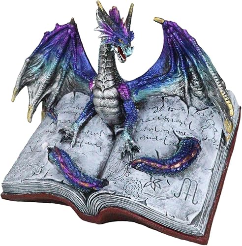 Ebros Gift World of Wizardry and Hechicería Lanzador de hechizos Fantasía Dragón de Bibliografía Emergente de Hechizos Libro con Runas Mágicas