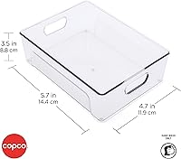 Vista 2 de Copco Mini contenedor de almacenamiento grande, transparente, 11.5 x 8.5 x 3.5 pulgadas