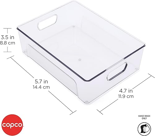 Miniatura 2 de Copco Mini contenedor de almacenamiento grande, transparente, 11.5 x 8.5 x 3.5 pulgadas