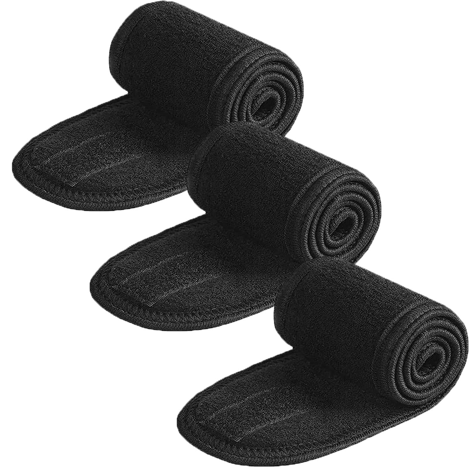 Spa Headband - 3 Pack Adjustable Facial Headband, Women Facial Makeup Head Band Head Wraps for Shower Washing Face (Black) - Image 2