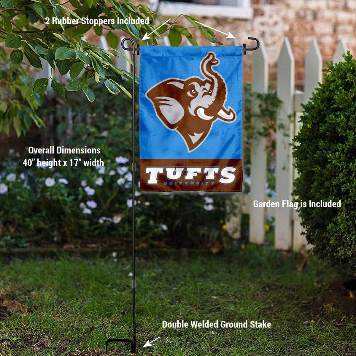 Tufts Jumbos Garden Flag with Stand Holder - Image 3