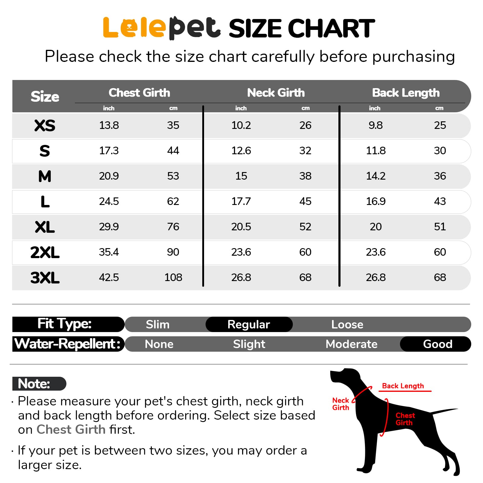 Lelepet Manteau pour chien extra large avec harnais - Veste polaire chaude et imperméable, gilet d'hiver réfléchissant combinaison de neige pour grands chiens, Braque de Weimar - Noir 3XL