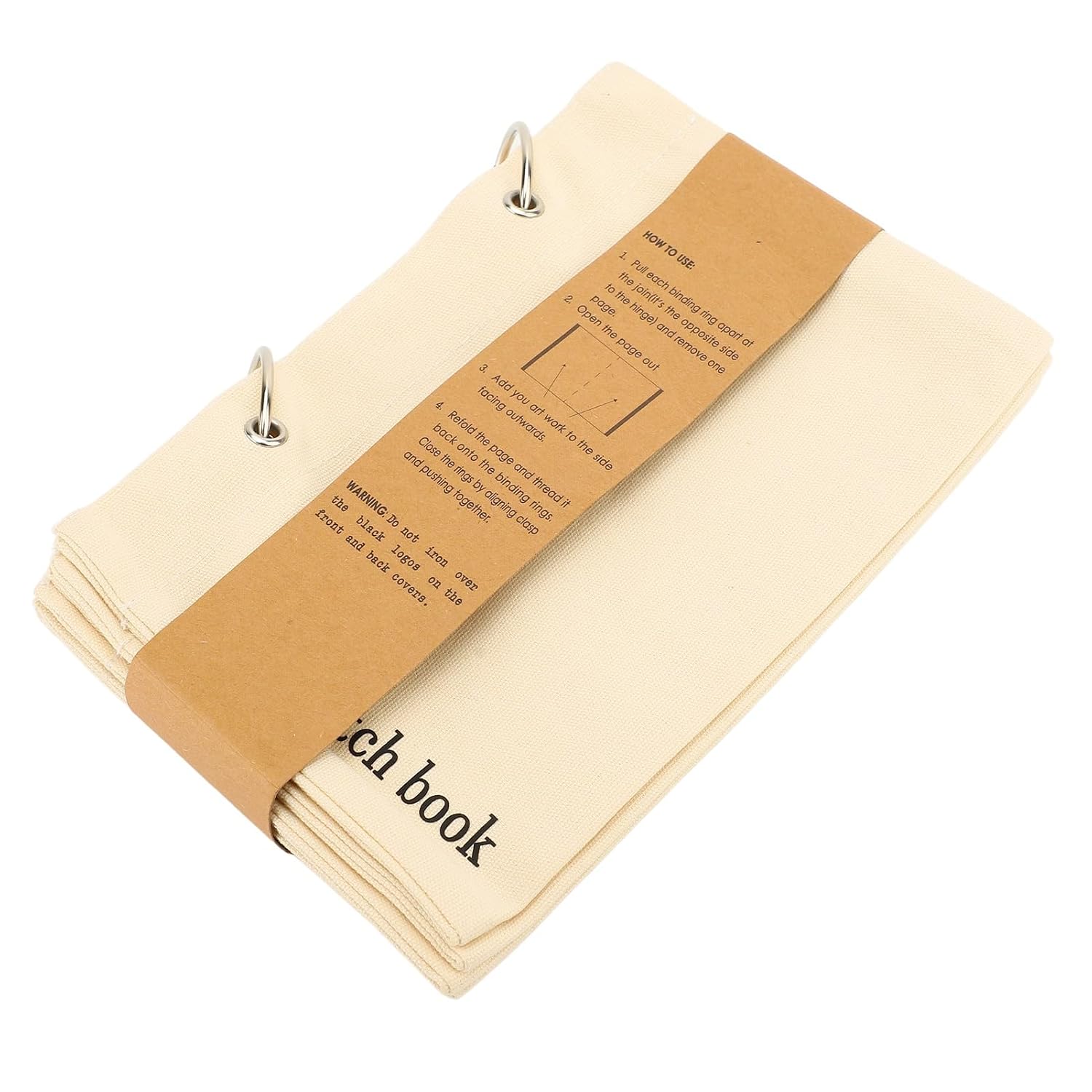 BONKZEBU Fabric Sketchbook Sketch Pad Linen Journal Blank Notebook for Kids Artists Adults Portable Travel Drawing Design Writing Diary