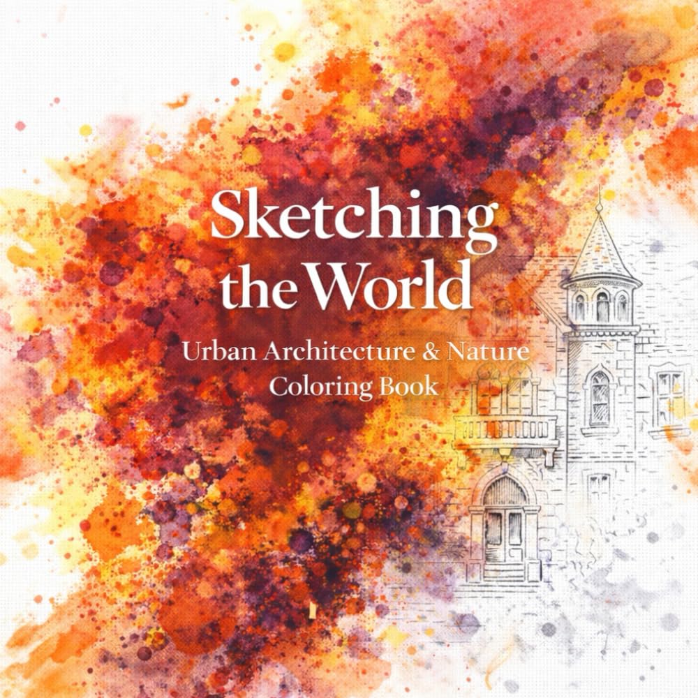 Sketching the World Urban Architecture & Nature Coloring Book for Adults: A Travel-Inspired Coloring Book with Loose Architectural Sketches and Organic Nature Elements