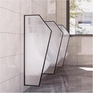 Mampara divisora para urinarios, urinario Masculino, privacidad, Impermeable, Deflector, Vidrio Templado, para baños públicos, hoteles, escuelas, Tiendas, Color Negro (4 Unidades)