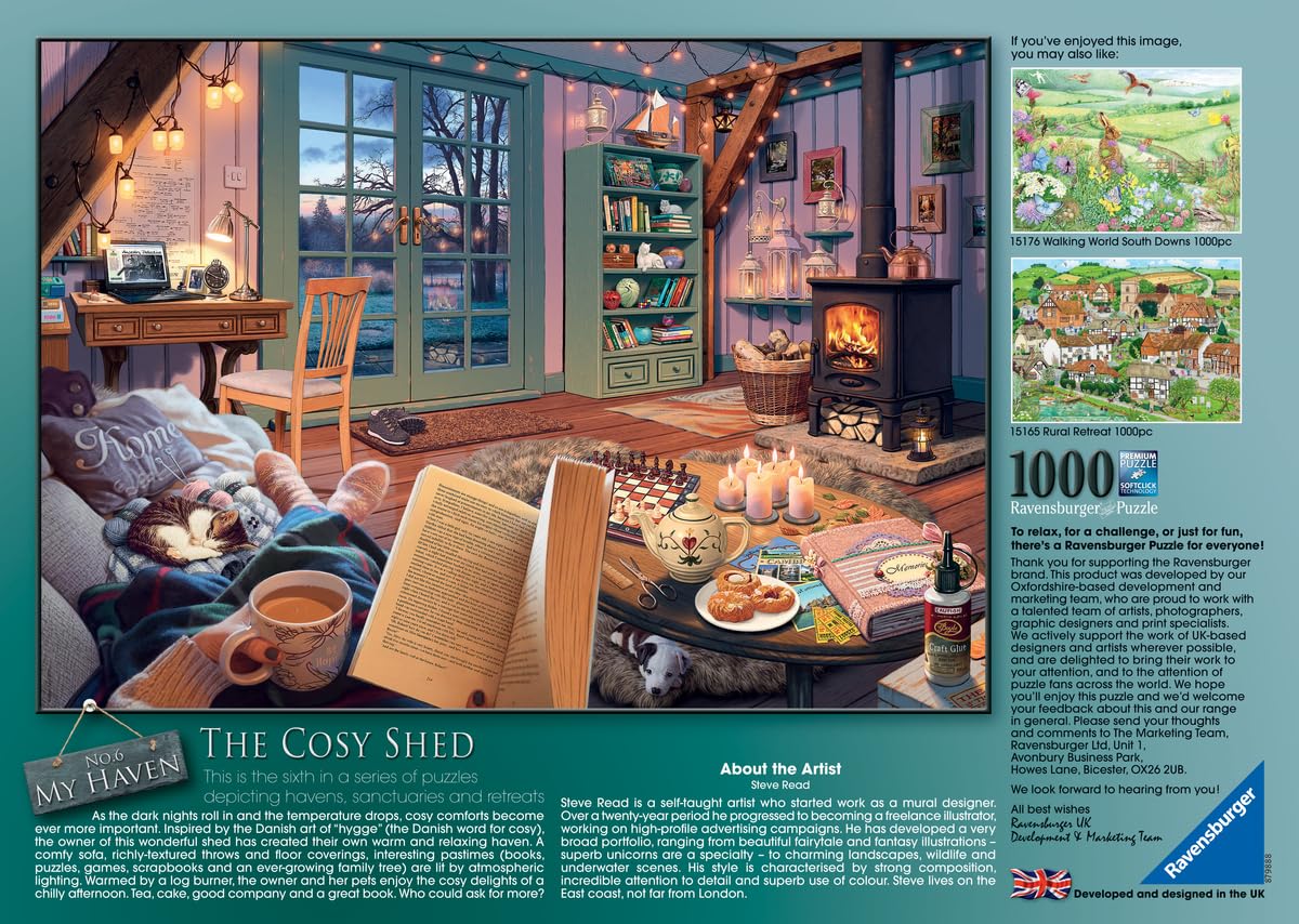 Ravensburger My Haven No 6. The Cosy Shed 1000 Piece Jigsaw Puzzle for Adults and Kids Age 12 Years Up, Earthy Tones - Image 4