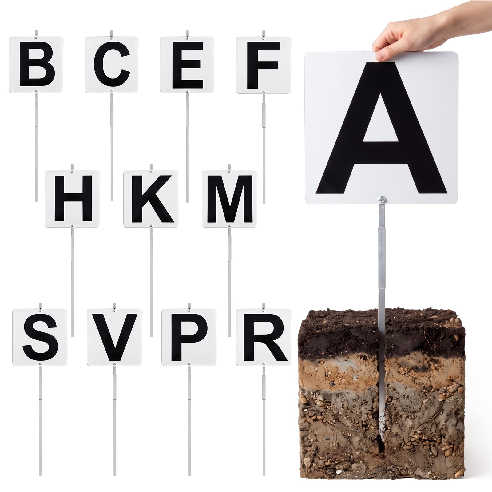 Dressage Arena Letters Set of 12, Aluminum Ground Stake Markers