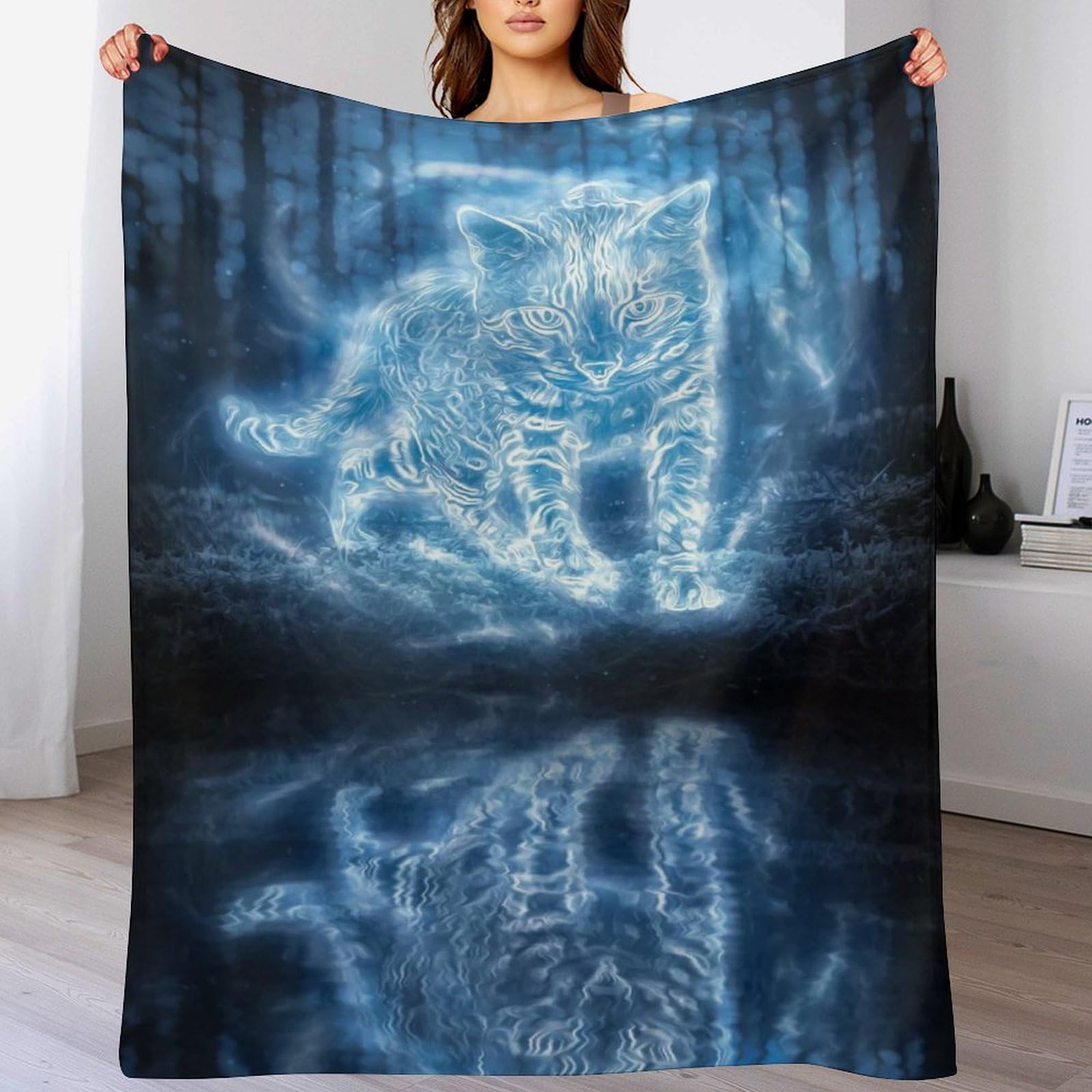 Couverture polaire renard idee cadeau originale couverture decoration douce