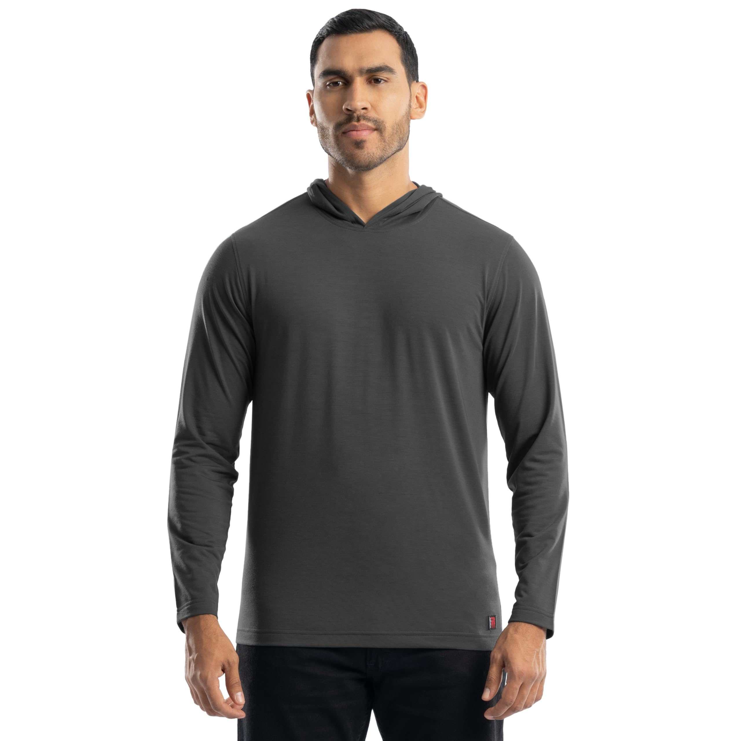 Wrangler Men's Long Sleeve Sun Protection Hoodie Hooded Sweatshirt, Asphalt, M