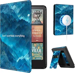 CoBak Stand Case for 7" Kindle Paperwhite 12th Gen 2024 and Kindle Colorsoft with Hand Strap - Compatible with iPhone MagSafe, for Samsung/Belkin/Anker Wireless Charging Pads, Durable, Auto Sleep Wake