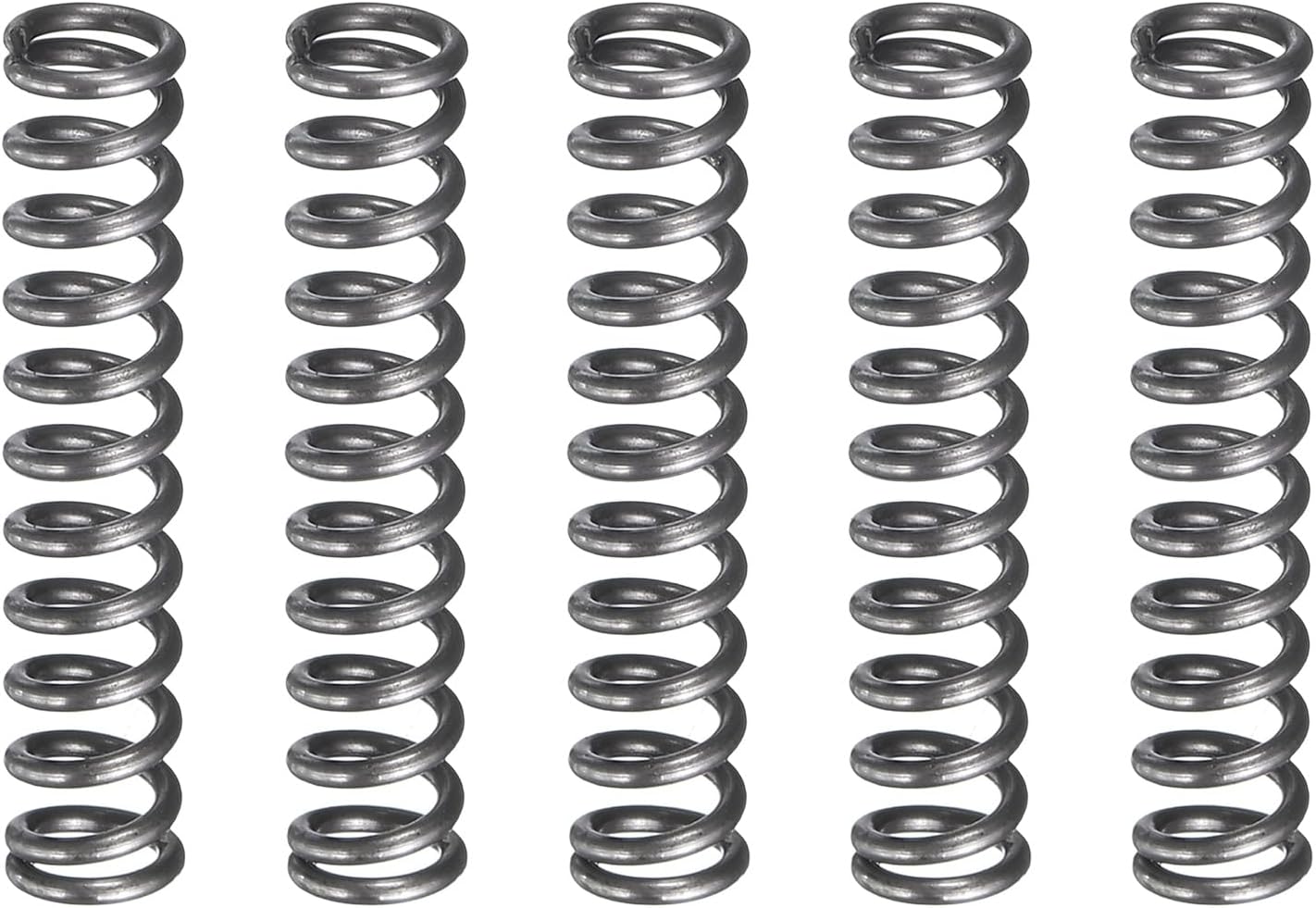 sourcing map 5Pcs Compression Spring, 5mm OD, 0.8mm Wire Size, 25mm Free Length, Spring Steel Construction Extended Mechanical Compression Springs for Shop and Home Repairs, Silver Tone