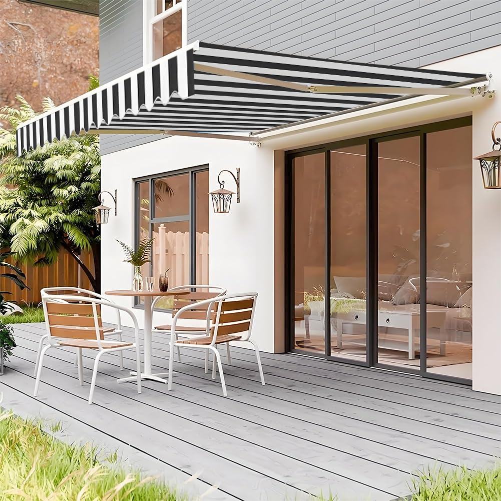 Genérico Tela De Repuesto para Toldo Retráctil De Balcón, 1.5/2/2.5/3/3.5/4.0m Lona De Repuesto para Exterior Tela De Toldo Impermeable, Sin Marco, Techo De Repuesto para Terraza Jardín(Negro)
