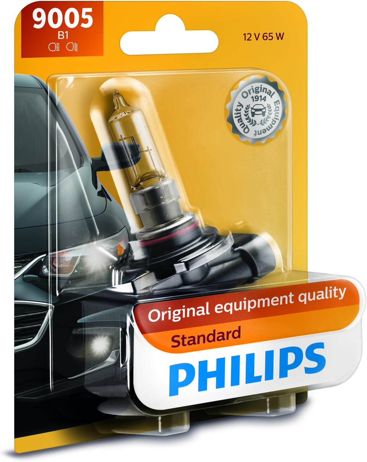 PHILIPS 9005B1 Philips 9005B1 Standard Authentic Halogen Replacement Headlight Bulb (1 Pack)