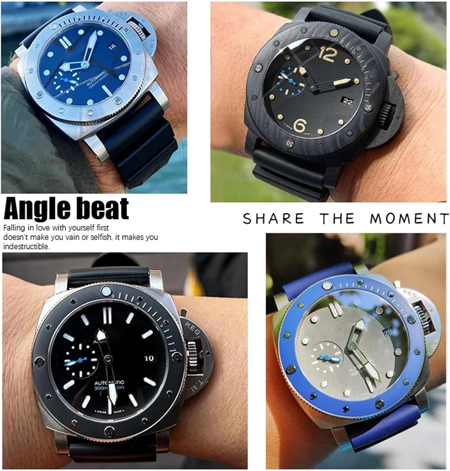 26mm 24mm Nature Rubber Watchband Fit for Panerai PAM Silicone Red Blue Watch Strap Waterproof Bracelets Tools