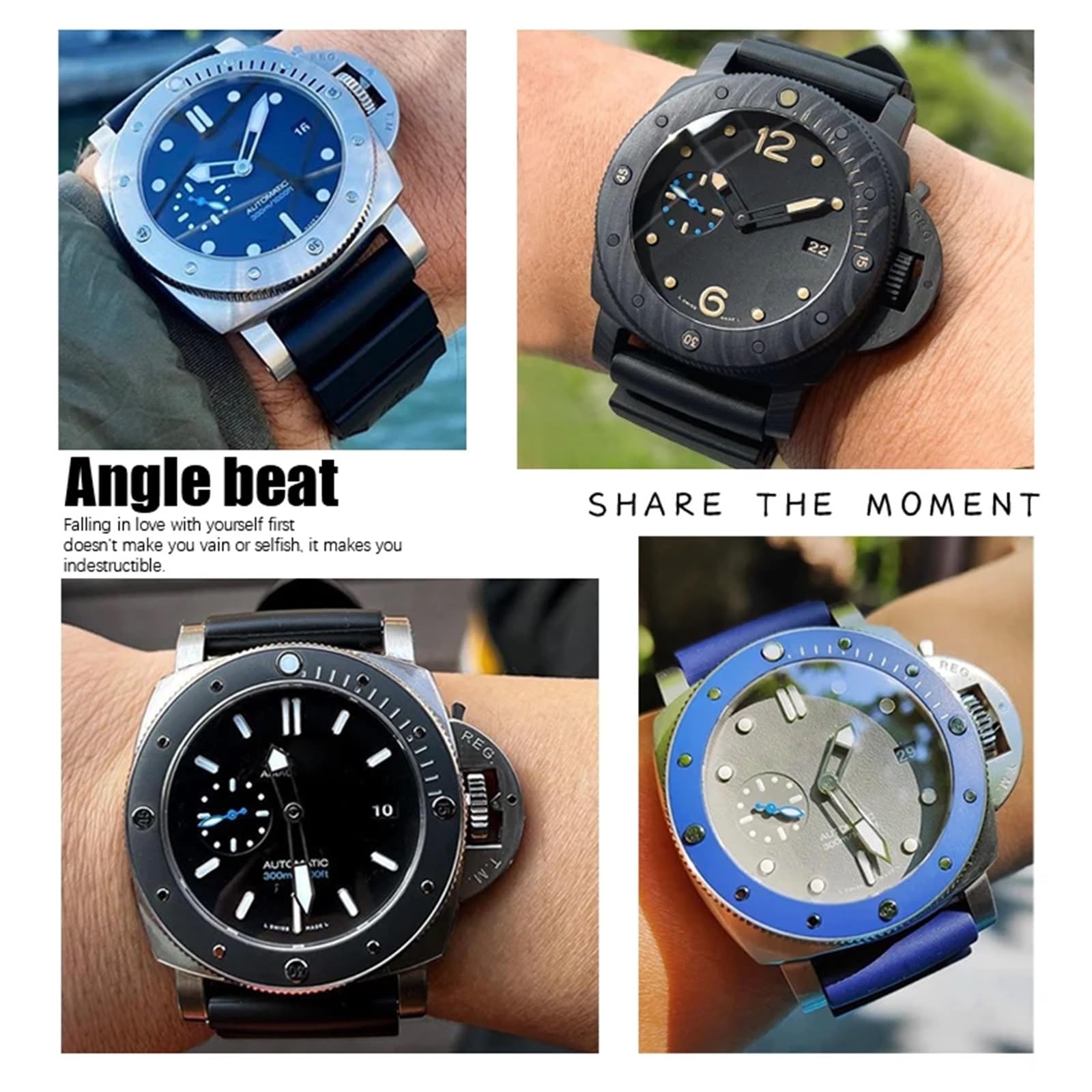 Cinturino in gomma naturale da 24 mm 26 mm adatto per Panerai PAM cinturino per orologio in silicone rosso blu impermeabile strumenti per braccialetti