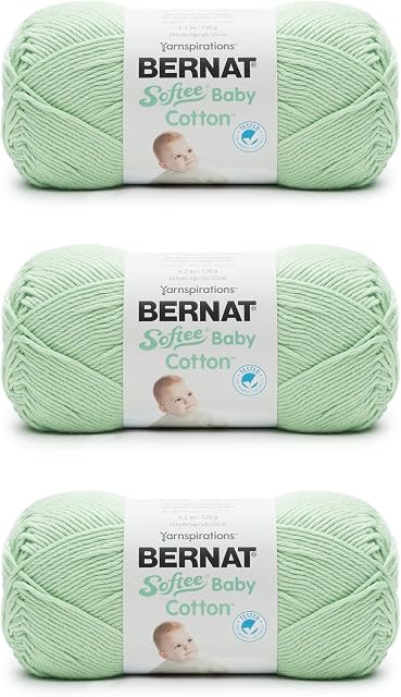 Fil Bernat Softee Baby Cotton Jade Frost - 3 paquets de 120g - Mélange - 3 DK (léger) - 254 verges - Tricot/Crochet