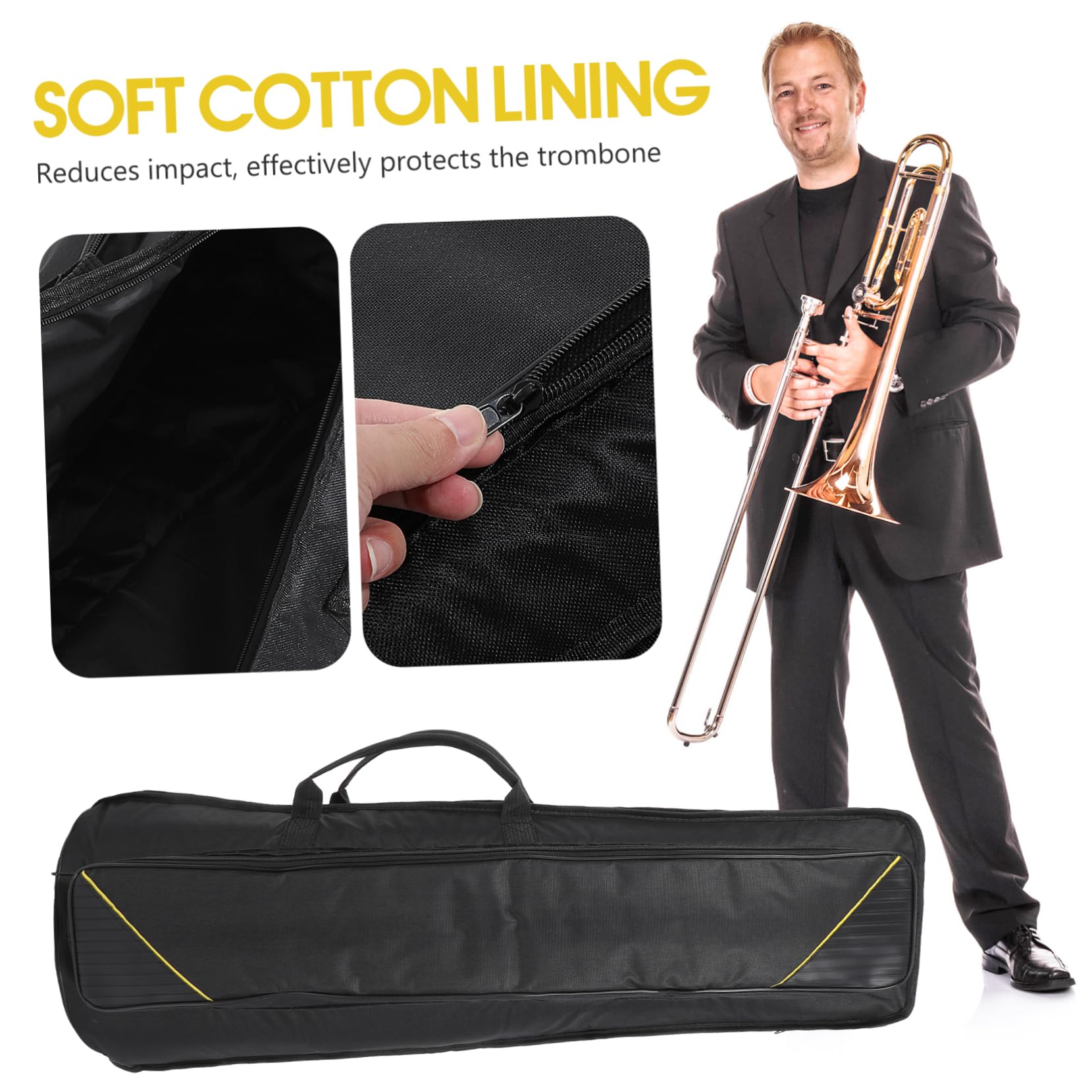 WHAMVOX Trombone Case Bag Oxford Cloth Waterproof Storage Trombone Bag for Travel