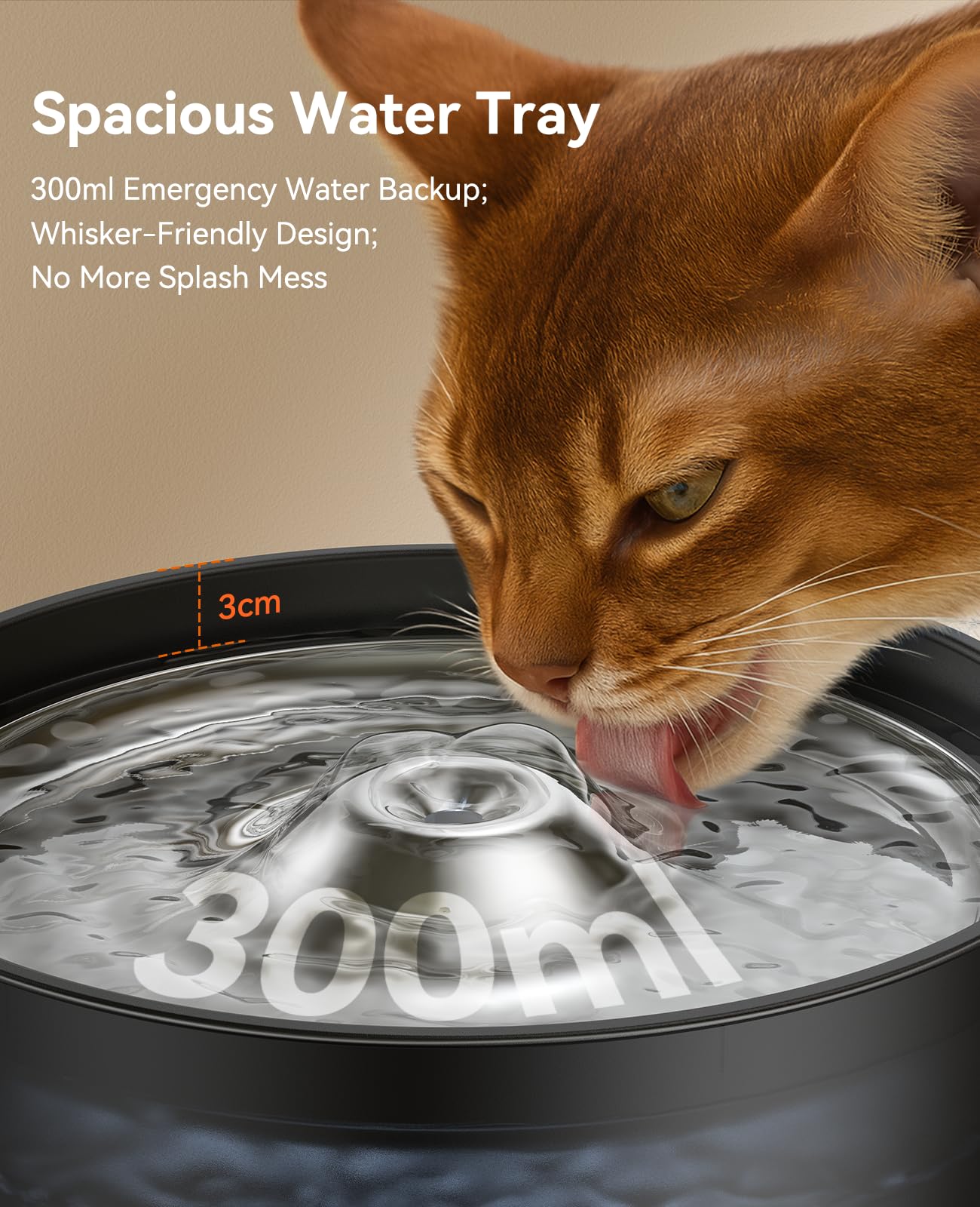 Fontanella per Gatti 3L FEELNEEDY Fontana per Gatti Ultra Silenziosa, Vaschetta in Acciaio 304, Facile da Montare e da Pulire, Pompa con LED e 1 Filtro a Carbone Attivo, Adatto a Animali Domestici