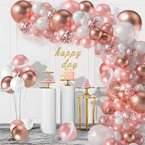 Kit de guirnalda de globos de oro rosa, decoración de fiesta de globos mágicos de oro rosa, adecuado para mujeres y niñas, decoración de fiesta