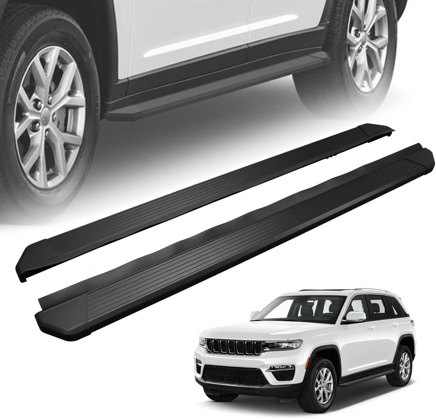 HEKA Running Board Fit for Grand Cherokee 2-Row 2022 2023 2024 2025 (Exclude 4xe) Aluminum Alloy Side Steps Nerf Bars 2 pcs