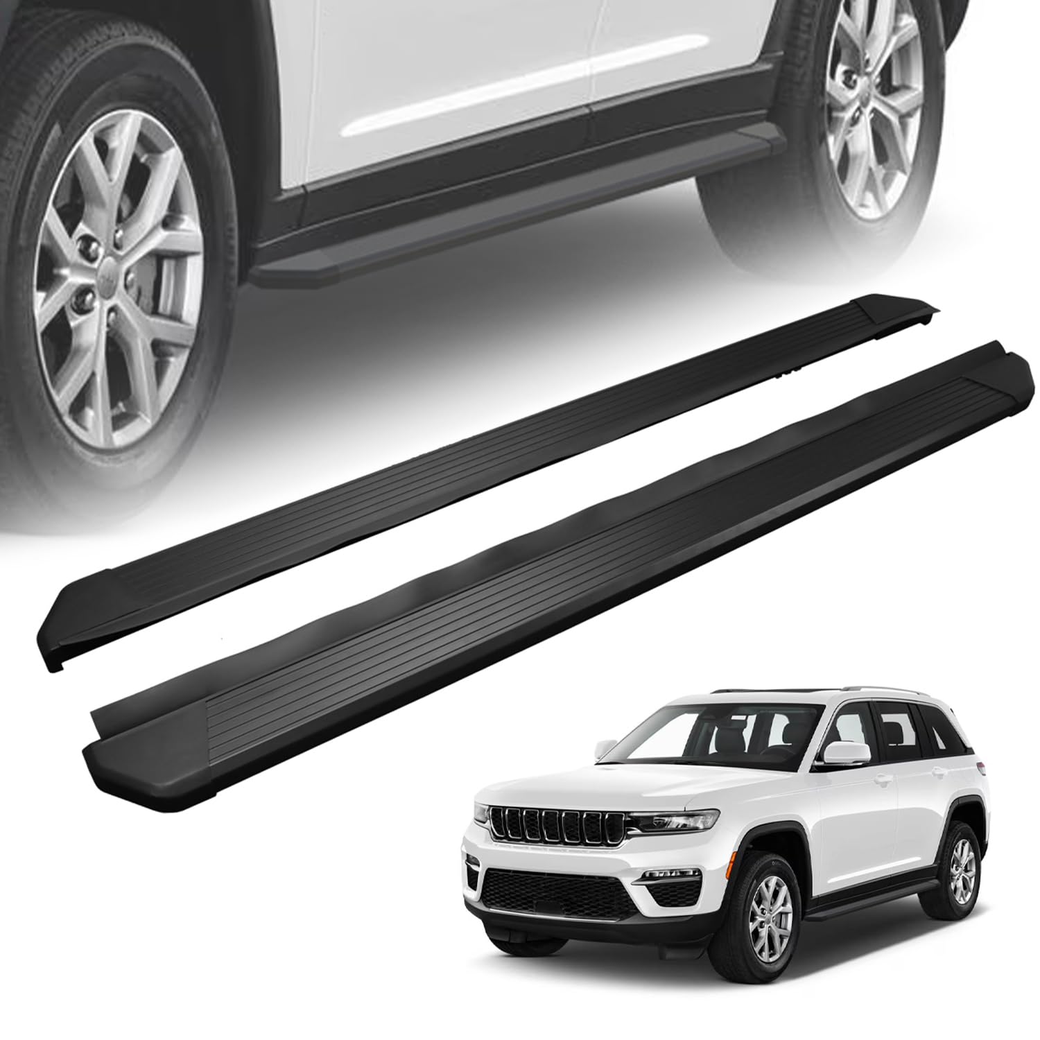 HEKA Running Board Fit for Grand Cherokee 2-Row 2022 2023 2024 2025 (Exclude 4xe) Aluminum Alloy Side Steps Nerf Bars 2 pcs