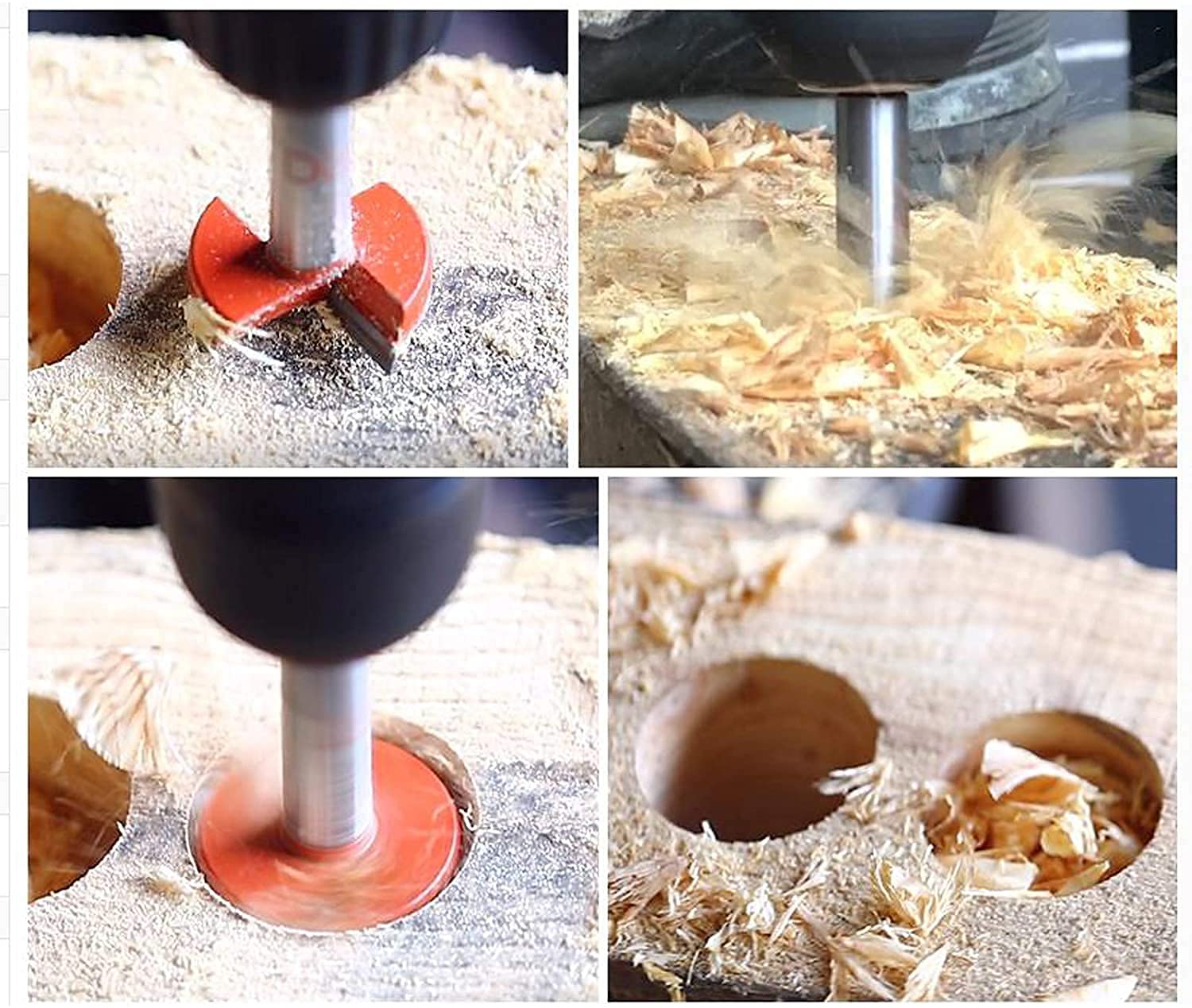 Forstner Drill Bits 1.5" Woodworking Hole Saw Boring Drill Bits Carbide Wood Drilling Cutter with 3/8inch Round Handle for Wood Plastic Plywood