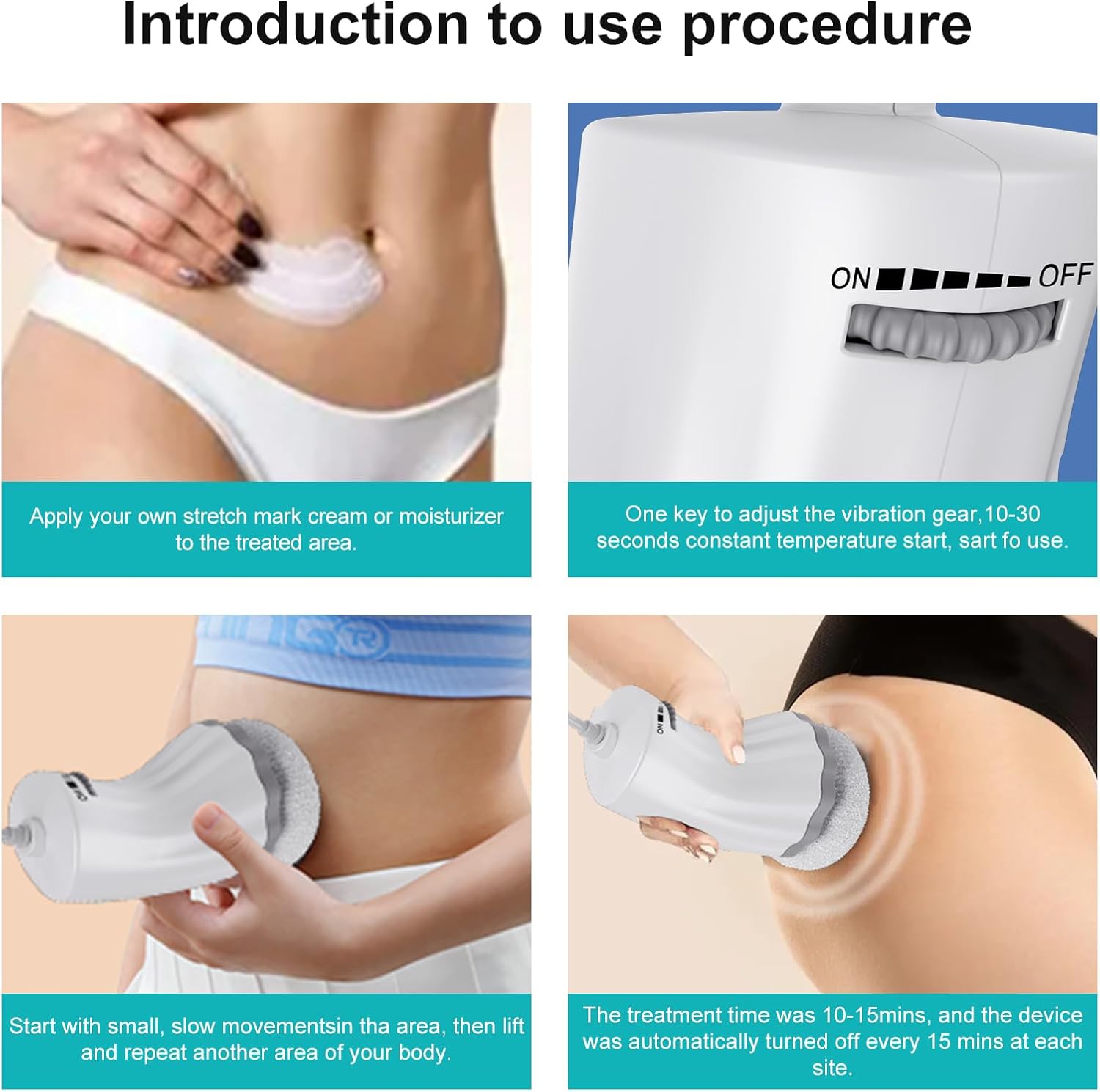 Cellulite Massage Tool,Body Sculpting Machine���Adjustable Cellulite Massager Electric Fat Remover with 5 Massage Pads for Belly Waist Butt Arms Legs Stomach Fat - Gift for Women & Men - Image 6