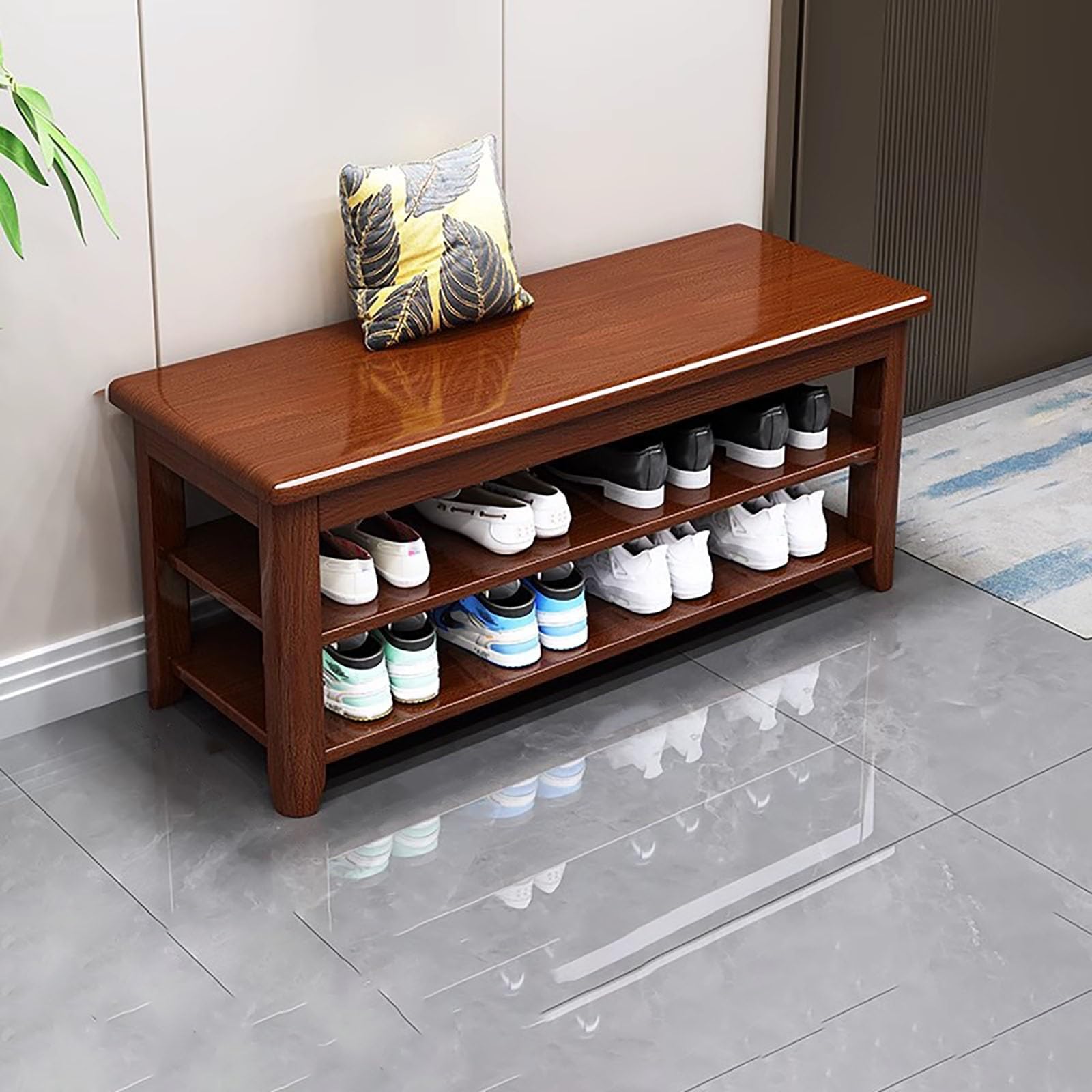 Banc d'entrée en bois moderne pour créer un accueil chaleureux et ordonné dans votre salon