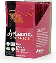 Artisana Organics Raw Pecan Butter with Cashews - No Sugar Added, Just Two Ingredients - Vegan, Paleo and Keto Snack, 1.06oz Pouches (10 Pack)