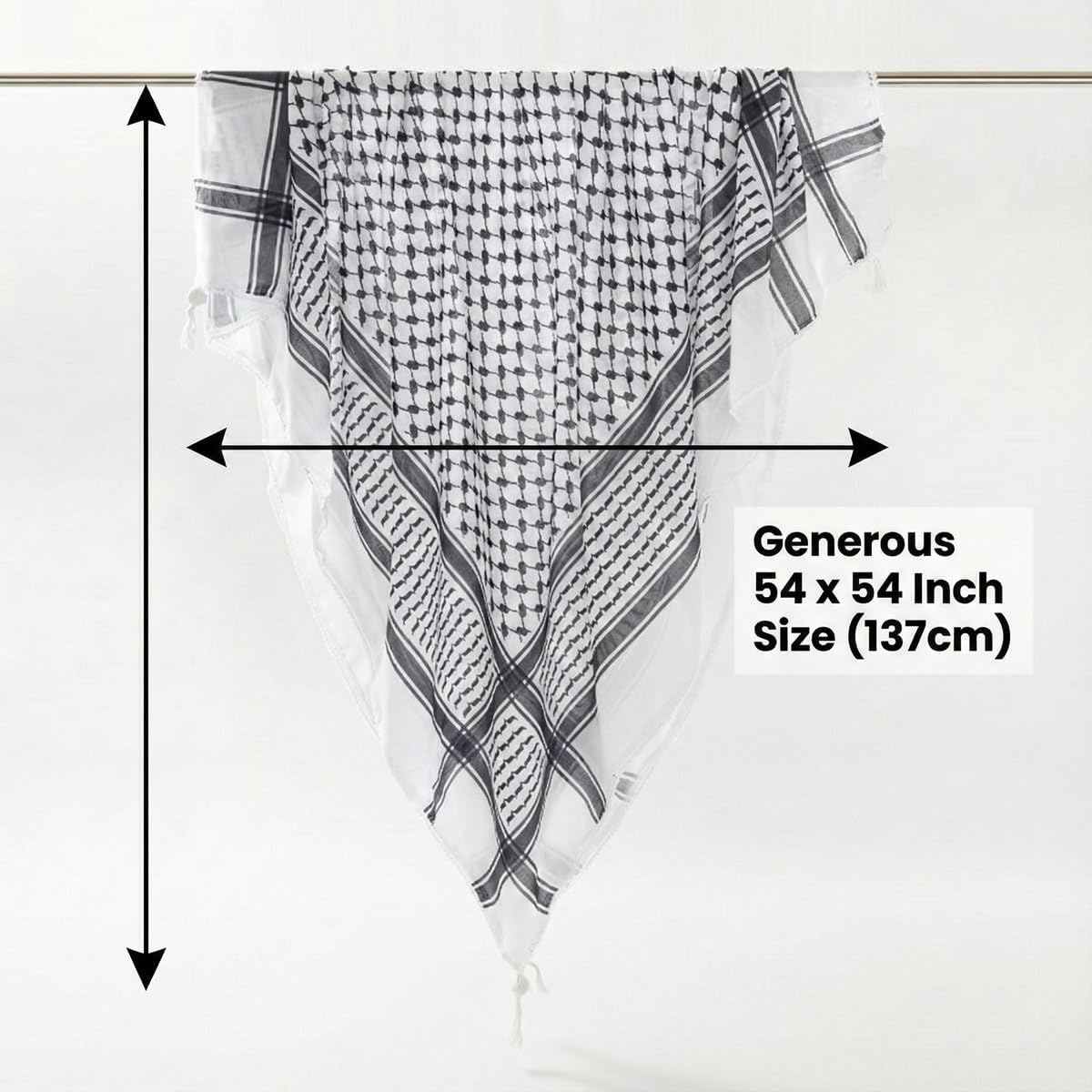 Palestinian Keffiyeh Scarf, Tassel Palestine Scarf Shemagh Tactical Head Neck Wrap for Men and Women