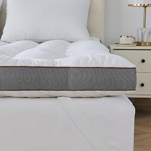 WhatsBedding 4 Inch Memory Foam Mattress Topper King for Back Pain, Extra Soft Pillow Top Mattress Topper with Breathable Air Mesh Sides, Fluffy Shredded Memory Foam Filled