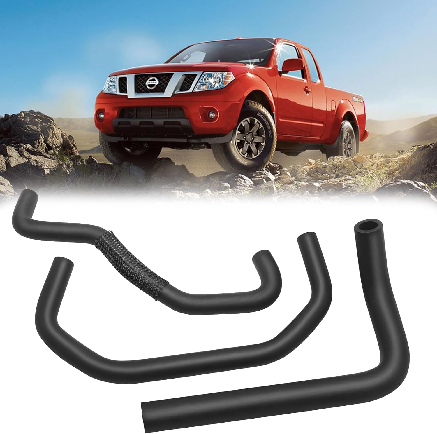 Jaronx 3PCS Breather Hoses Compatible with Nissan Pathfinder 2005-2012, Frontier 2005-2019, Xterra 2005-2015, NV 2005-2020, 4.0L Engine PCV Blowby Valve Hose 11823-EA20A, 11826-ZL80B, 11826-EA200