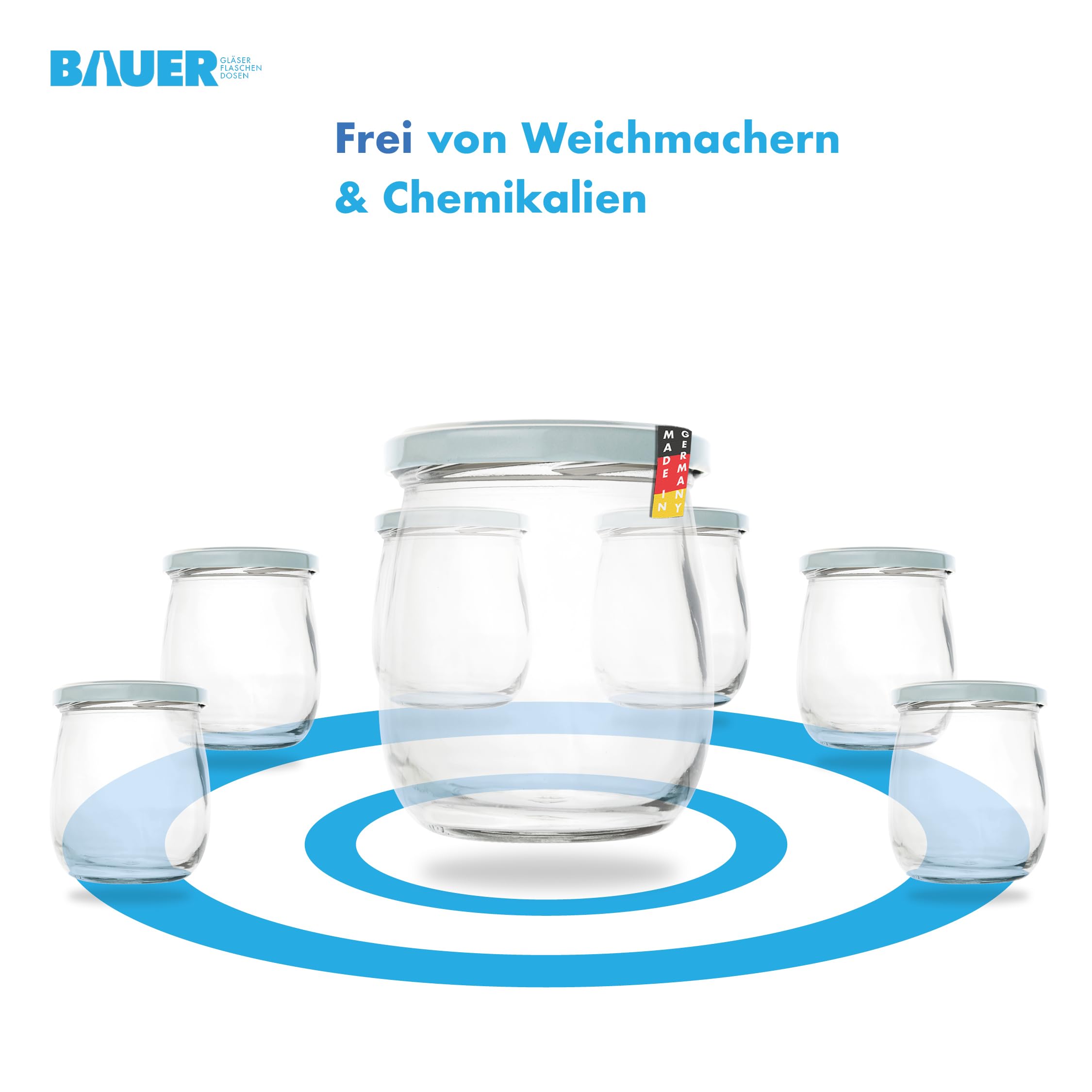 Flaschenbauer - Tarros para conservas (417 ml, 32 unidades, versátiles con práctica tapa Twist-Off TO82, perfectos para mermeladas, miel, frutas, verduras, varios colores y juegos), color blanco