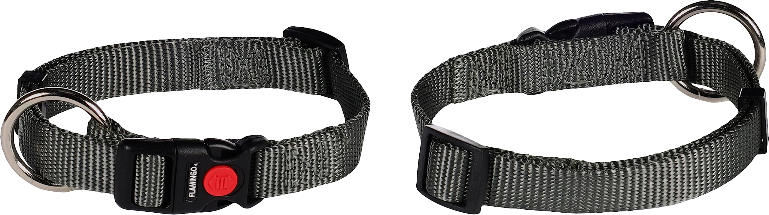 Flamingo Dog Collar Ziggi Dark grey XXS 15-25cm 10mm