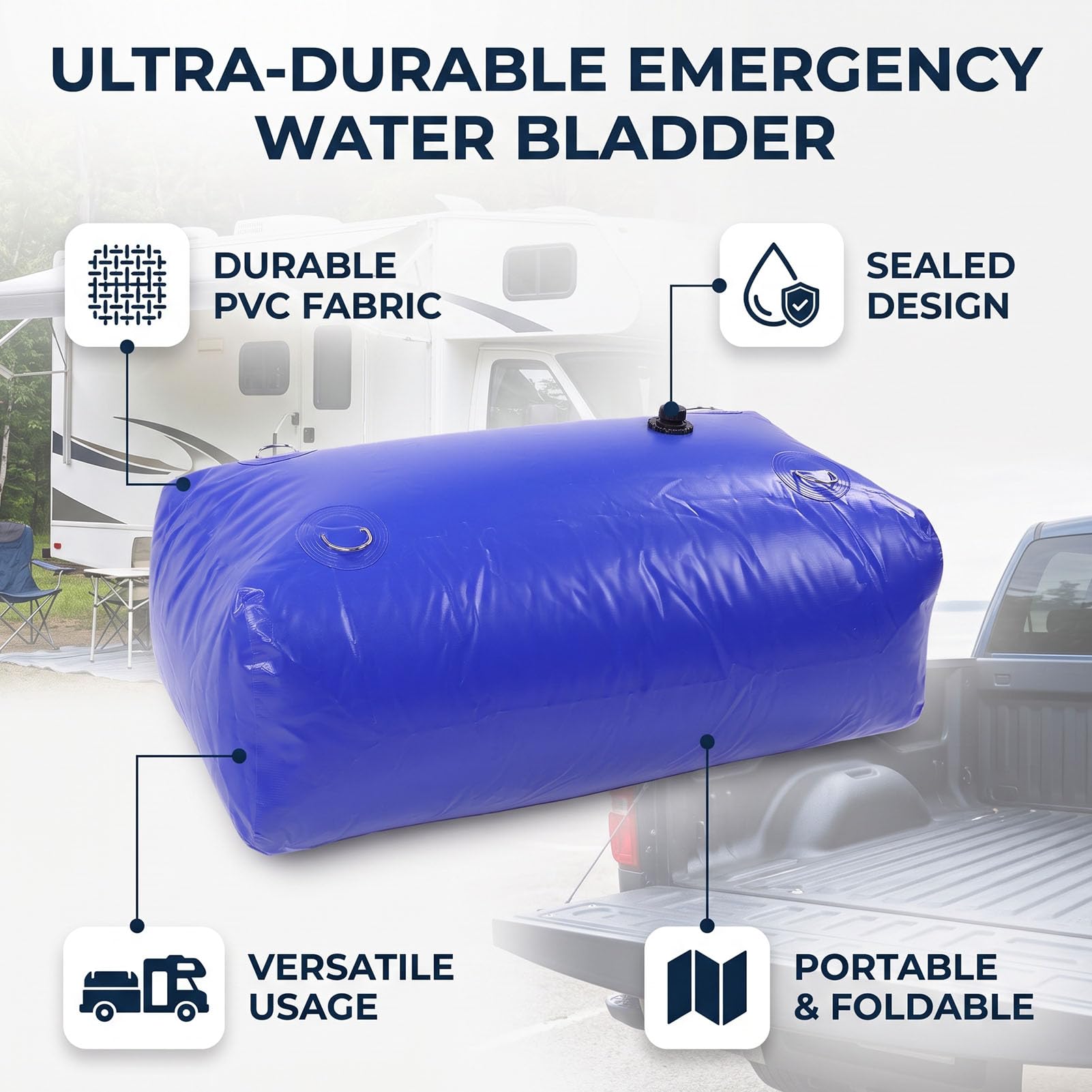 Tbest Depósito Plegable para Almacenamiento de Agua, Bolsa de Agua de 63