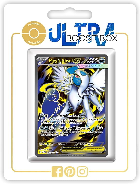 Méga-Absol ex (Mega Absol ex) 161/132 Shiny Full Art - my-booster X Méga-Évolution 1 - Box of 10 Pokemon French Cards