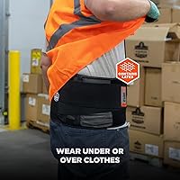 Vista 6 de Ergodyne ProFlex 1400UN Cinturón de soporte de espalda, 8.75 pulgadas de elastano, tamaño universal, se adapta a cintura de 28 a 46 pulgadas