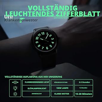 PINDOWS Analogue Quartz Wrist Watch Silicone Band for Women/Young Women Students Easy to Read Waterproof Unisex Luminous Dial 45 g leicht 9 mm Gehäuse Handgelenke 15-22 cm Silikon-Schnellwechselband klassisches Quarzwerk Basis-Wasserschutz