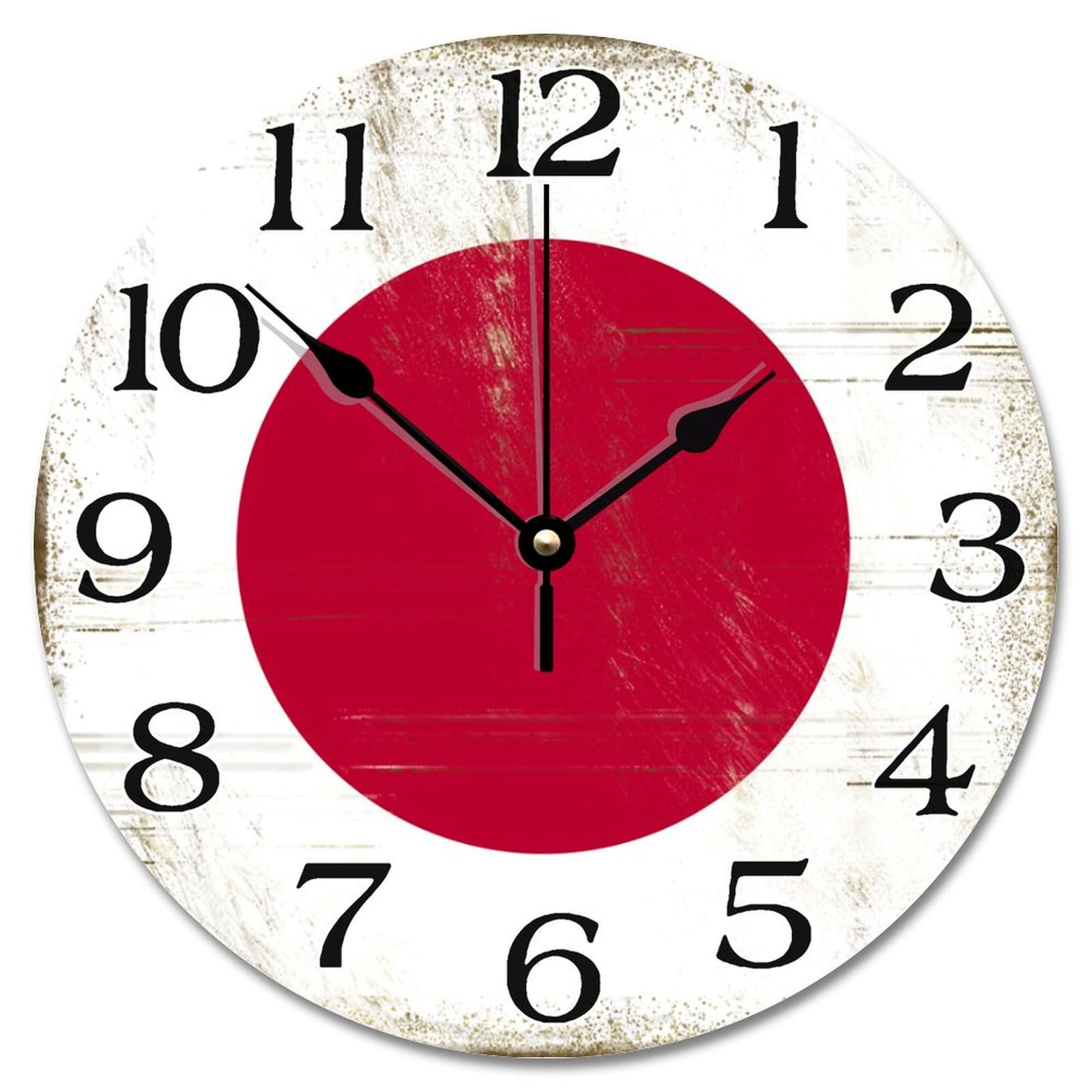 Horloge murale Japon ronde 38cm pour cuisine rustique et salon apaisant
