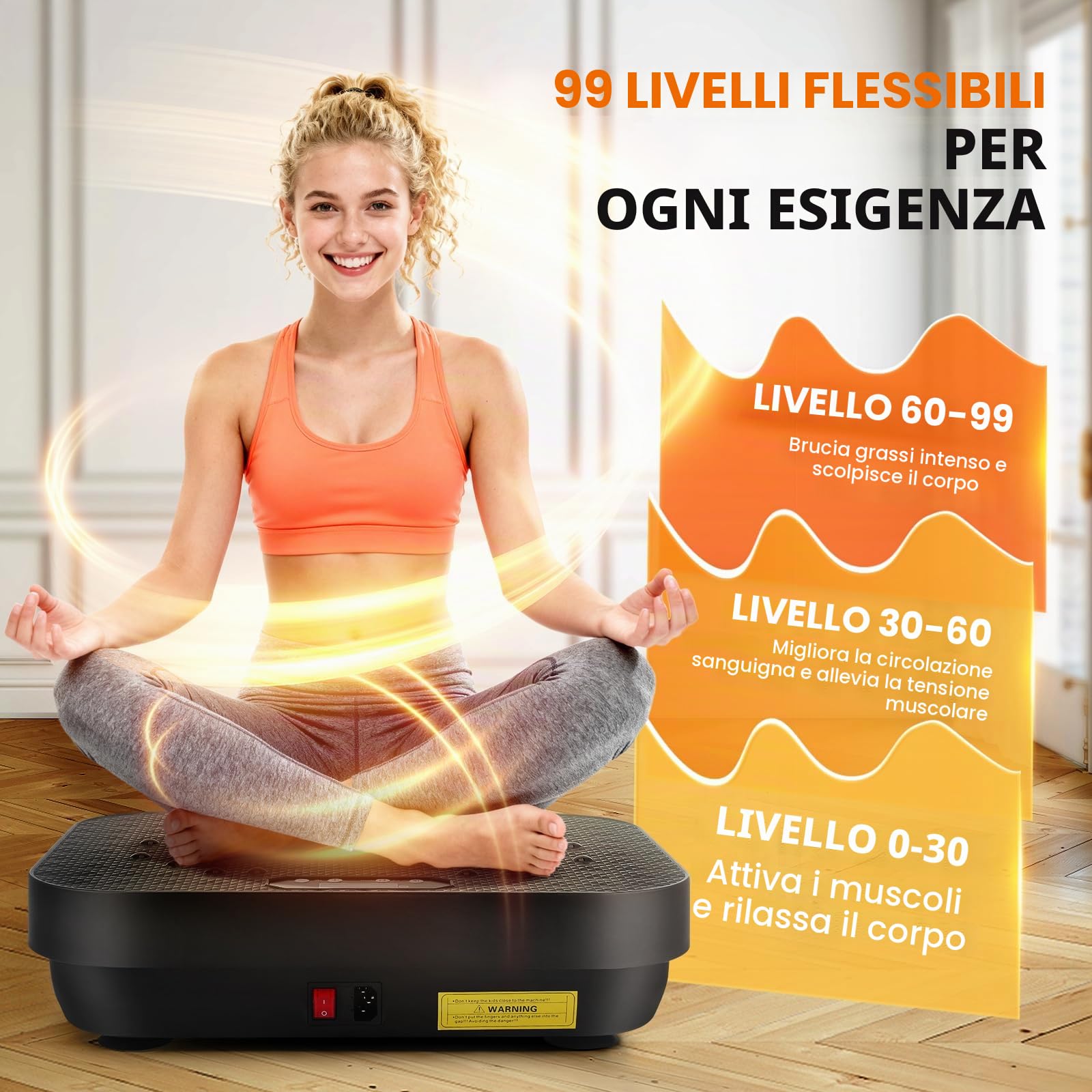Piattaforma Vibrante, Piattaforma Oscillante Sport per Casa, Tavola Oscillante Elettrica con Telecomando, Macchina Dimagrante Fitness, Dispositivo Vibrante Sportivo per Piedi, Gambe, Fianchi, Braccia