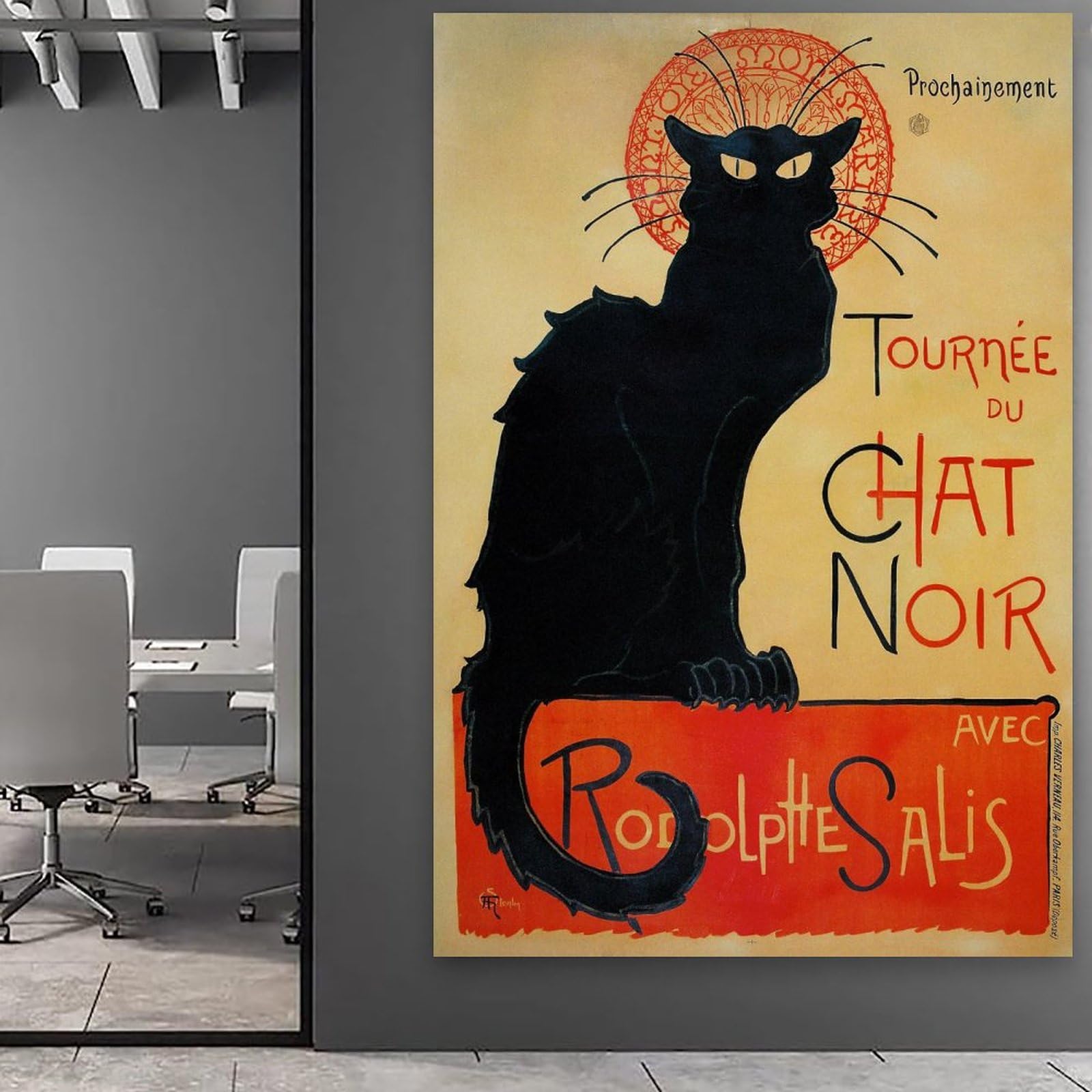 スタンラン 猫 額装品 アート ポスター 絵画 Steinlen