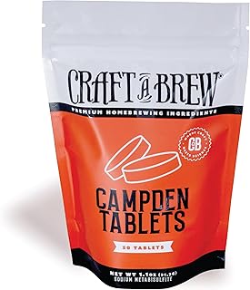 Craft A Brew - Campden Tablets - Sodium Metabisulfite - Sterilant for Winemaking - Ideal for Traditional Grape Wines - Crafting Fruit Wine, Cider - 50 Count