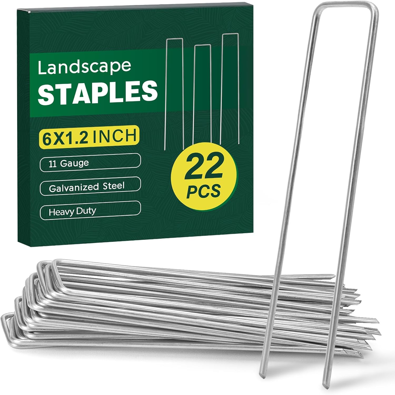 CEWOR 500 Pack Landscape Staples 4 Inch, Galvanized Garden Stakes 12 Gauge U-Shaped SOD Pins Yard Ground Staples for Landscaping Fabric, Plant Cover, Lawn, Turf, Irrigation Tubing Hose